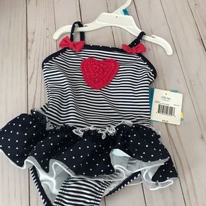 Little Me Heart Swimsuit. Size 24 months. NWT